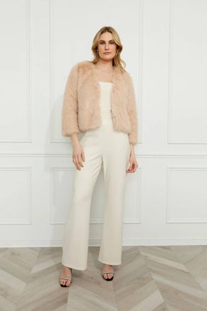 Frank Lyman Design Fenna Faux Fur Jacket In Blush