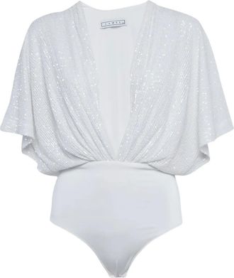 In The Mood For Love Body met pailletten en watervalhals - Wit