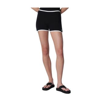 Courr&egrave;ges Contrast Trim Dolphin Shorts - Dames - Korte broeken - Zwart - Maat: XS Katoen