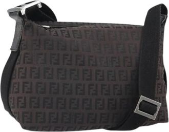 Fendi Pre-owned Cross Body Bags, female, Brown, Size: ONE SIZE Pre-owned Canvas Cross Body Bag