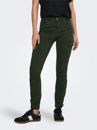 Only Cargohose ONLY ONLMISSOURI REG ANK CARGO PNT NOOS, Damen, Gr. 34 (XS), L&auml;nge 34, schwarz (rosin), Web, Obermaterial: 98% Baumwolle, 2% Elasthan, unifa