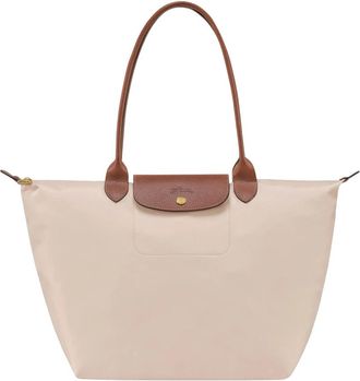 Longchamp Le Pliage Original L Tote Bag - Dames - Shoppers - Beige - ONE Size - Leer - Tassen