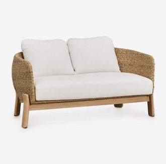 Sklum Sklum - Sof&aacute; De Jard&iacute;n 2 Plazas En Madera De Acacia Y Rat&aacute;n Sint&eacute;tico Leilan