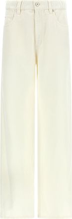 Brunello Cucinelli Cotton Trousers Pantaloni Beige-Donna