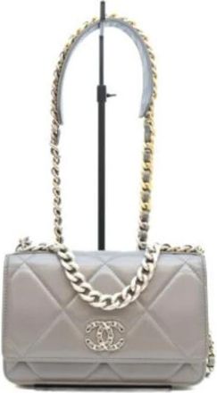 Chanel Pre-owned Vintage Schoudertas - Dames - Vintage Schoudertas - Grijs - ONE Size - Leer - Vintage