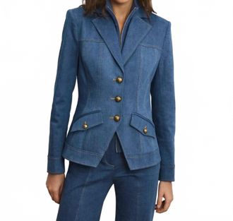 Veronica Beard Randy Denim Dickey Jacket In Cosmo