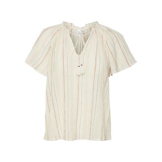 Vero Moda Gestreepte blouse, te strikken aan de kraag