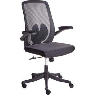 Beliani Beliani - Modern Office Chair Swivel Base Adjustable Height Lift-Up Armrests Mesh Home Office Black Overlord