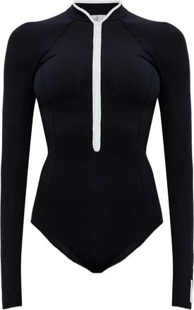 Hunza G Tyra badpak met lange mouwen en rits - Zwart