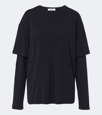 A Gold E Lois layered cotton jersey T-shirt