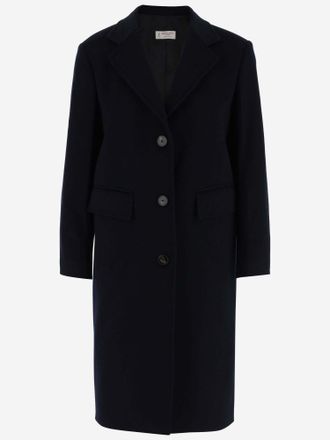 Alberto Biani Single-breasted Wool Long Coat