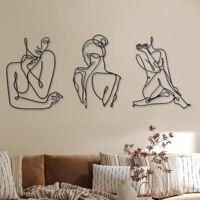OEM 3 Decoraciones De Pared Minimalistas Arte De Pared Abstracto De Metal Arte De Pared Moderno De Mujer Esculturas De Pared De Cuerpo Femenino Arte De Pa
