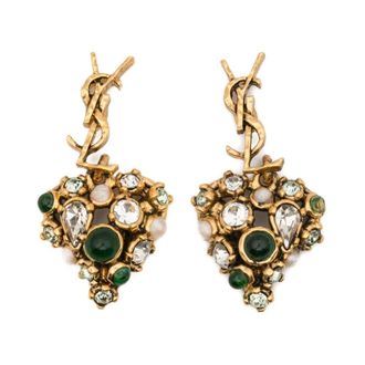 Saint Laurent Cassandre Logo Earrings - female - Saint Laurent - Earrings - Yellow - ONE SIZE - Accessories