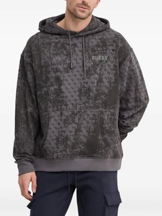 Guess Co logo-print hoodie - Black