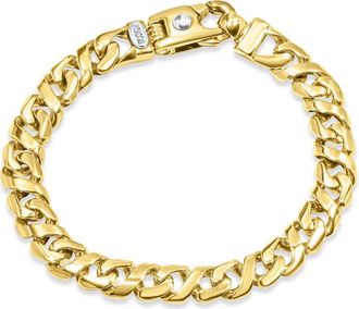 Pompeii3 Mens Link 14k Gold (37gram) or Platinum (60gram) 7.5mm Bracelet 8.5