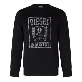 Diesel Sweater met grafische print voor heren (Kaviaar)