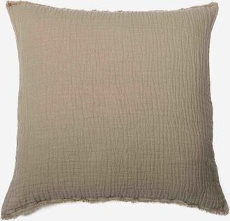 Maison d'&eacute;t&eacute; Funda de cojin de algod&oacute;n y lino gofrado capuchino 65X65 CM