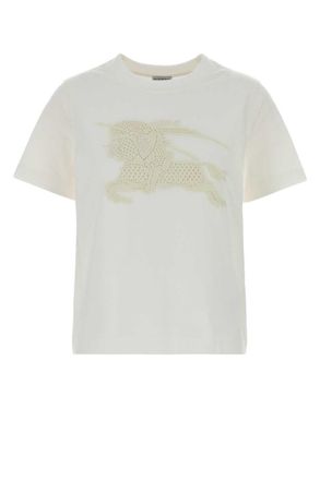 Burberry White Logo Crew Neck T-Shirt