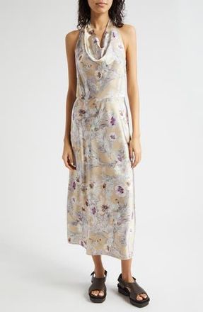 Vince Wild Flower Cowl Neck A-Line Dress in Sand at Nordstrom Rack, Size 2