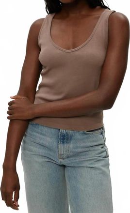Michael Stars Sloan V Neck Tank Top In Cobblestone