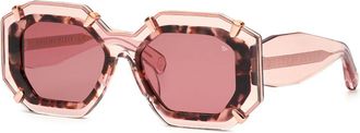 Philipp Plein SPP098V 0D48 Womens Sunglasses Pink Size 53