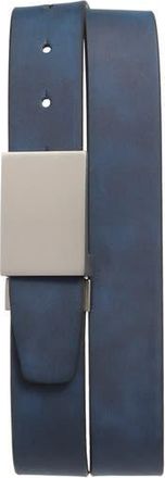 Nordstrom Rack Plaque Faux Leather Belt in Navy- White at Nordstrom Rack, Size 34