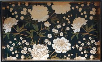 Les-Ottomans Lacquered Tray-flowers Lt04