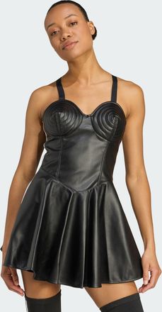 adidas Originals Womens x Jeremy Scott Faux-Leather Dress - Black - Size 16 UK