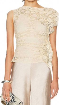 A.L.C. Astrid Lace Top In Crema Dolce