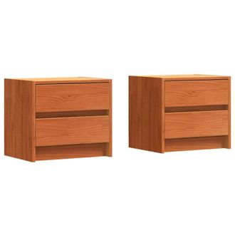 vidaXL Bedside Tables 2 pcs Wax Brown 40 x 30.5 x 35.5 cm Pine Wood vidaXL