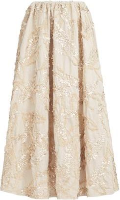 Brunello Cucinelli Skirt with dazzling seabed embroidery in Sand at Nordstrom, Size 40 It