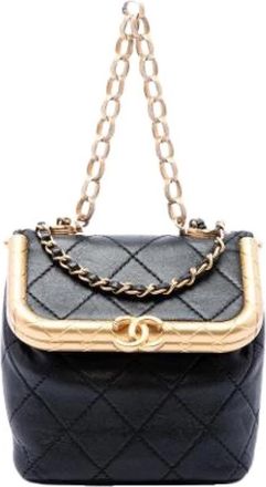 Chanel Pre-owned Quilted Lambskin Mini Satchel - Dames - Vintage Mini Tas - Zwart - ONE Size - Leer - Vintage