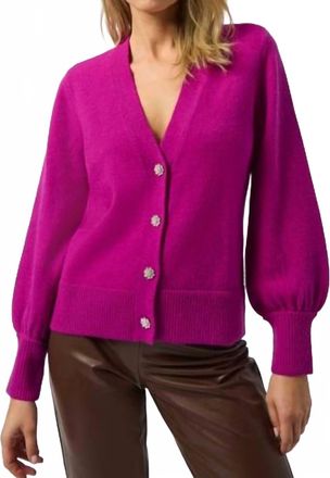 Joseph Ribkoff V-Neck Puff-Sleeve Blouse In Cosmos