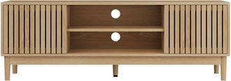 Urban Meuble Mueble TV efecto roble con 2 puertas y dise&ntilde;o de listones, 140 cm