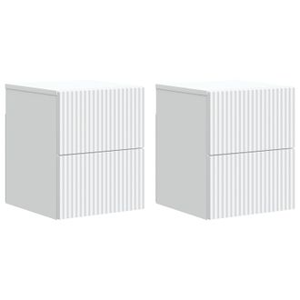 vidaXL Mesita De Noche De Pared Con Caj&oacute;n 2 Pcs 33 X 34,5 X 40 Cm Vidaxl