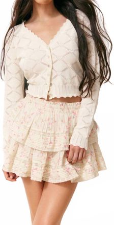 LoveShackFancy Ruffle Mini Skirt In Magnolia