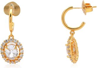 Kate Spade New York Clear / Gold Victoria Huggies Earrings