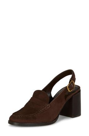 Vince Camuto Grinie Slingback Penny Loafer Pump in Brownie at Nordstrom, Size 9.5