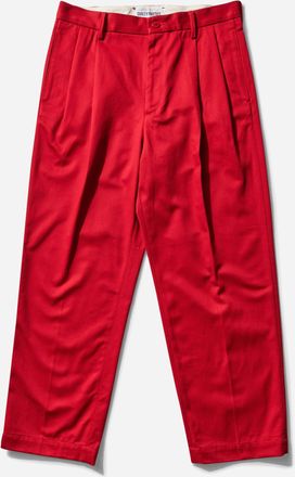Wacko Maria Men s Double Pleated Chino Trousers Red