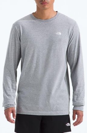 The North Face Long Sleeve NSE Box Logo Graphic T-Shirt in Tnf Pale Grey Heather at Nordstrom, Size Xx-Large