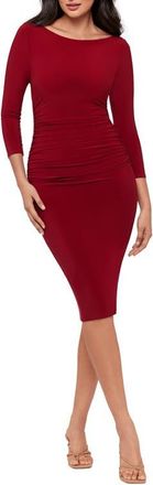 Miraclesuit Rory Ruched Stretch Jersey Dress in Crimson Red at Nordstrom, Size X-Small