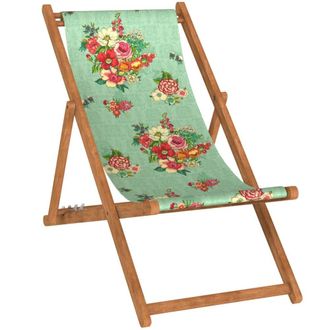 Vent de Boh&egrave;me Silla plegable de haya con estampado floral laguna