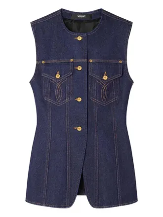 Versace Denim Vest With Buttons