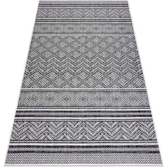 RugsX Rugsx - Tappeto sizal sion zigzag, Diamanti Boho 22168 tessuto piatto nero / ecru black 160x220 cm