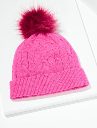 Talbots Soft Cable Knit Beanie - Very Berry - 001 Talbots