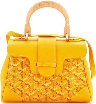 Goyard Saigon Top Handle Bag Coated Canvas with Leather Mini