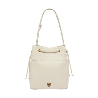 Pinko Klassieke witte tote bag - Dames - Schoudertassen - Wit - ONE Size - Leer - Tassen