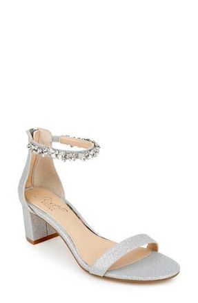 Badgley Mischka Catalina Ankle Strap Sandal in Silver at Nordstrom Rack, Size 8.5