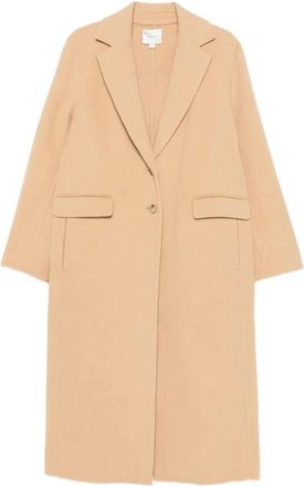 Vince Wolmix Enkele Rij Jas - Dames - Mantel - Beige - XS - Wol - Jassen
