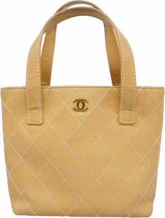 Chanel Beige Leather Tote Bag (Pre-Owned)